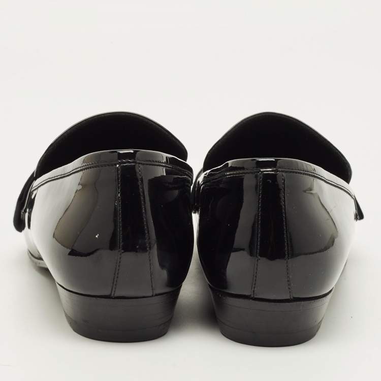 مملوكة مسبقًا Saint Laurent Deven Size 38 Black Patent Leather Loafers