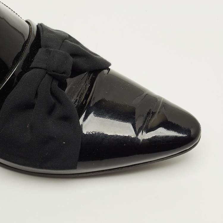 مملوكة مسبقًا Saint Laurent Deven Size 38 Black Patent Leather Loafers