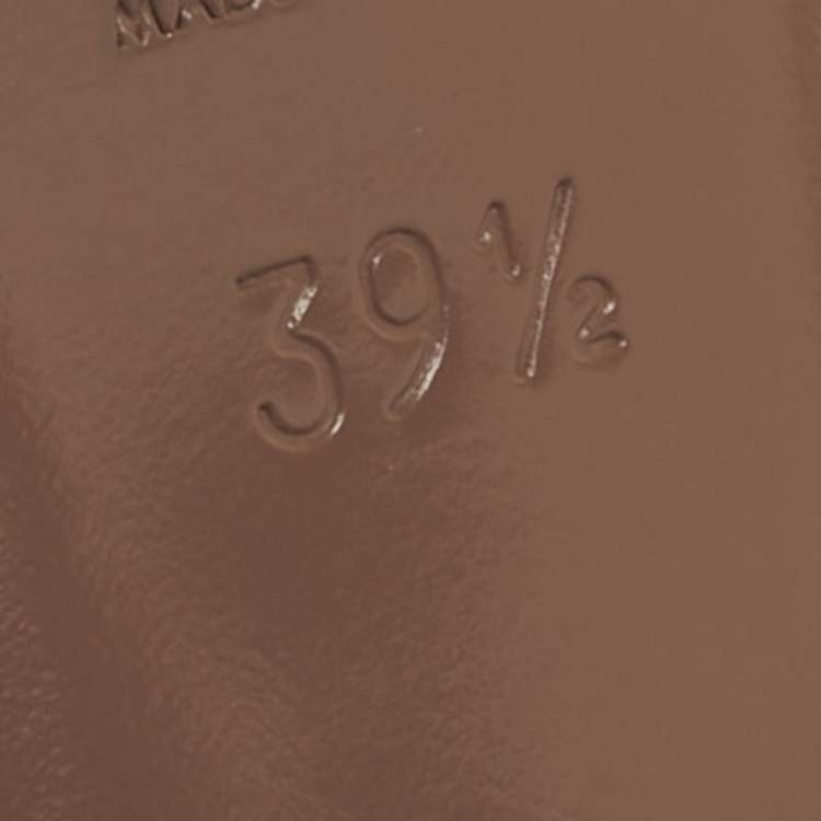 Pre Owned Saint Laurent Tribute Size 39.5 Brown Patent Leather Platform Sandals