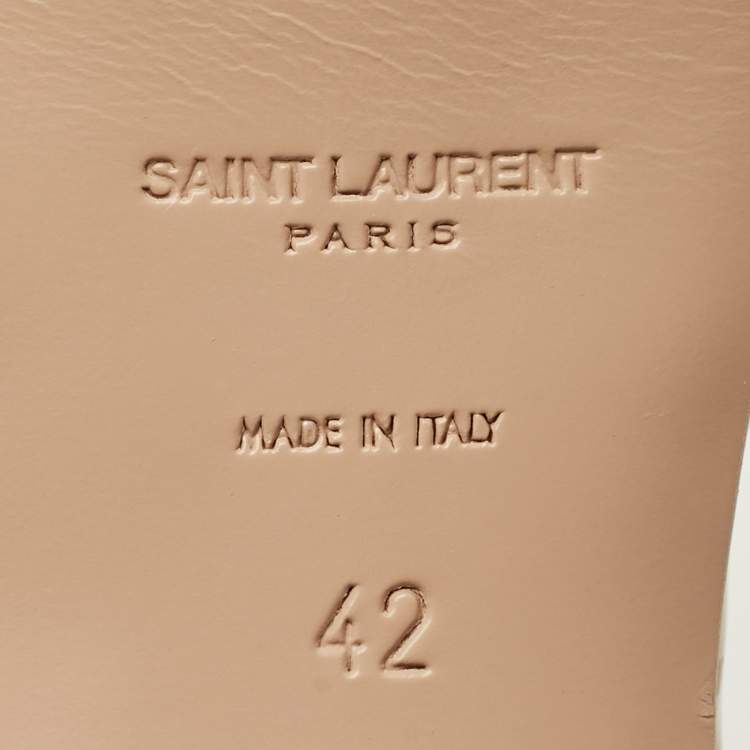 مملوكة مسبقًا Saint Laurent Tribute Size 42 Beige Patent Leather Sandals