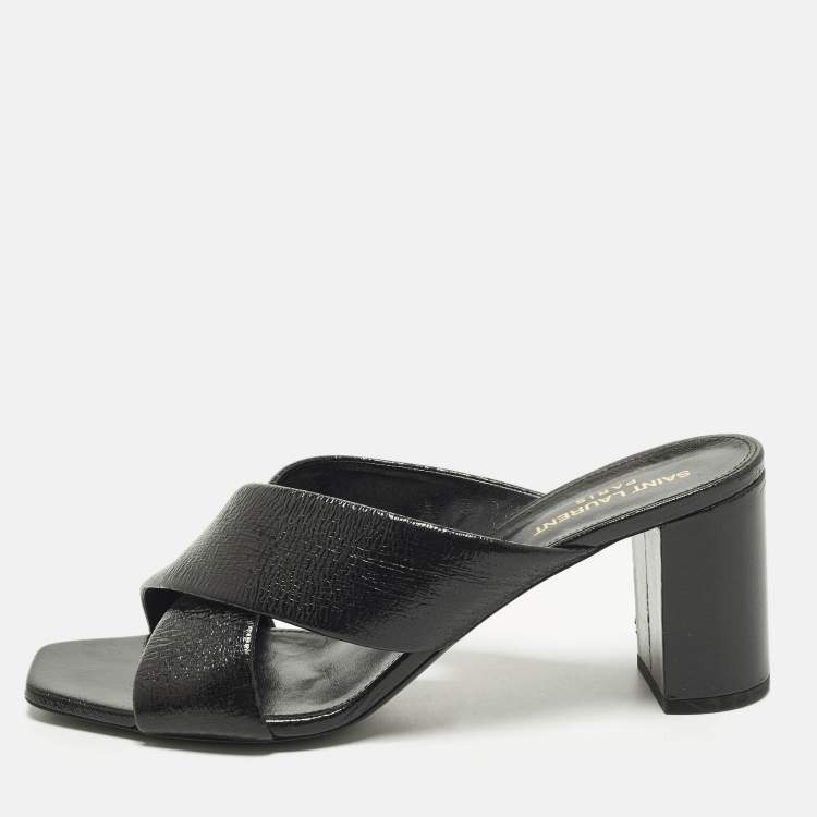 Pre Owned Saint Laurent Loulou Size 41 Black Leather Sandals