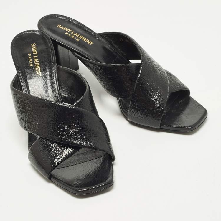 Pre Owned Saint Laurent Loulou Size 41 Black Leather Sandals