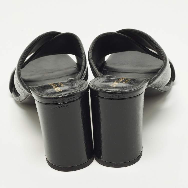 Pre Owned Saint Laurent Loulou Size 41 Black Leather Sandals