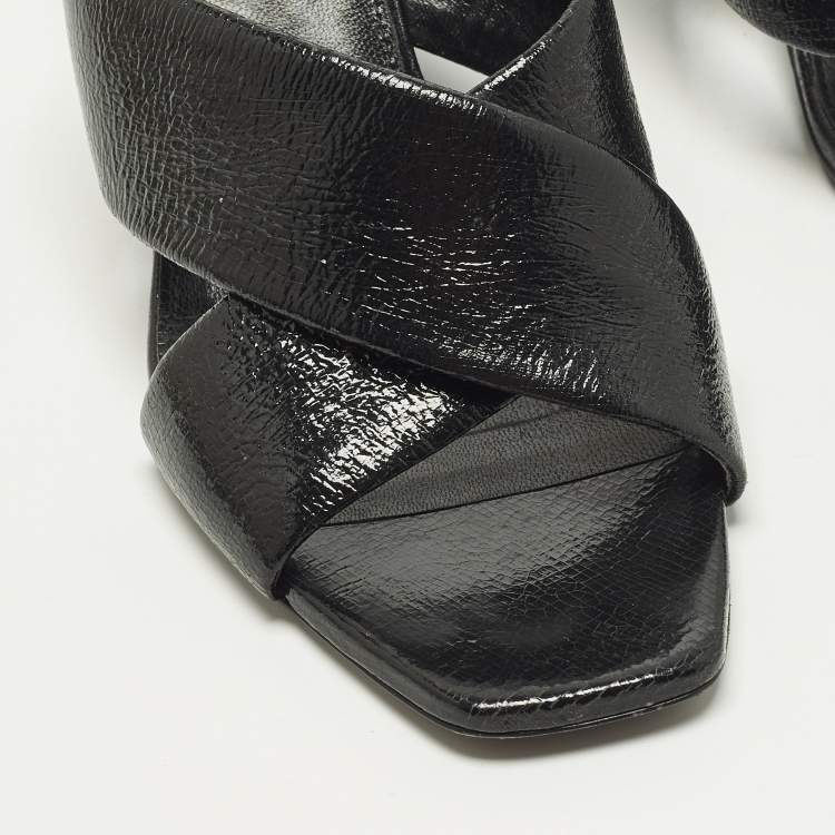 Pre Owned Saint Laurent Loulou Size 41 Black Leather Sandals