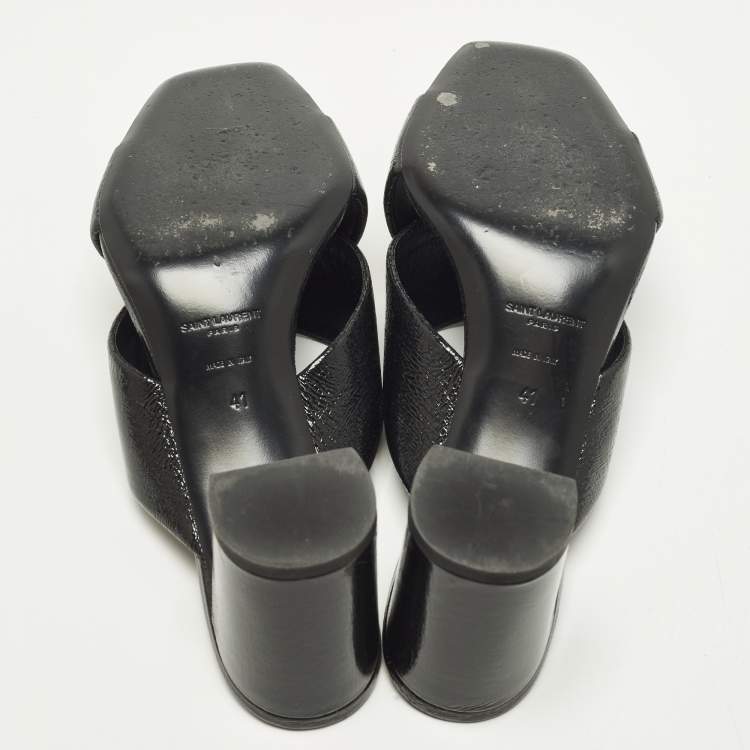 Pre Owned Saint Laurent Loulou Size 41 Black Leather Sandals