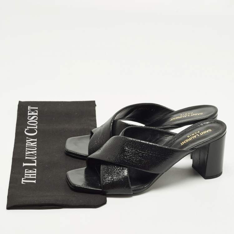 Pre Owned Saint Laurent Loulou Size 41 Black Leather Sandals