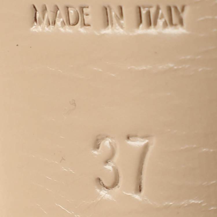 Pre Owned Saint Laurent Paris Tribute Size 37 Yellow Patent Leather Platform Sandals