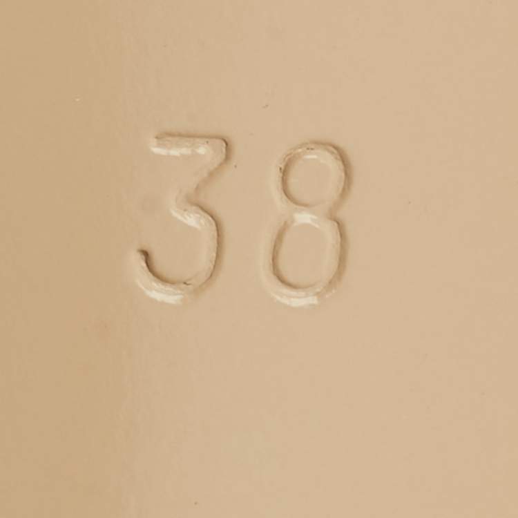 Pre Owned Saint Laurent Tribute Size 38 Cream Patent Leather Platform Sandals