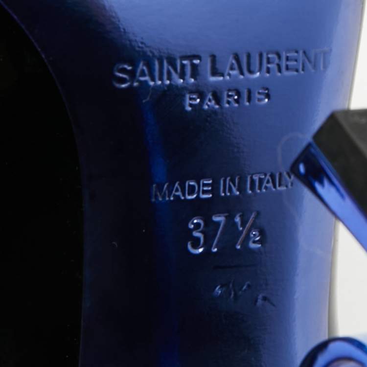 Pre Owned Saint Laurent Paris Opyum Size 37.5 Black Patent Leather Pumps