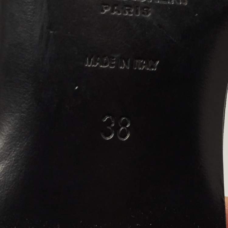 Pre Owned Saint Laurent Tribute Size 38 Black Leather Flat Slides 