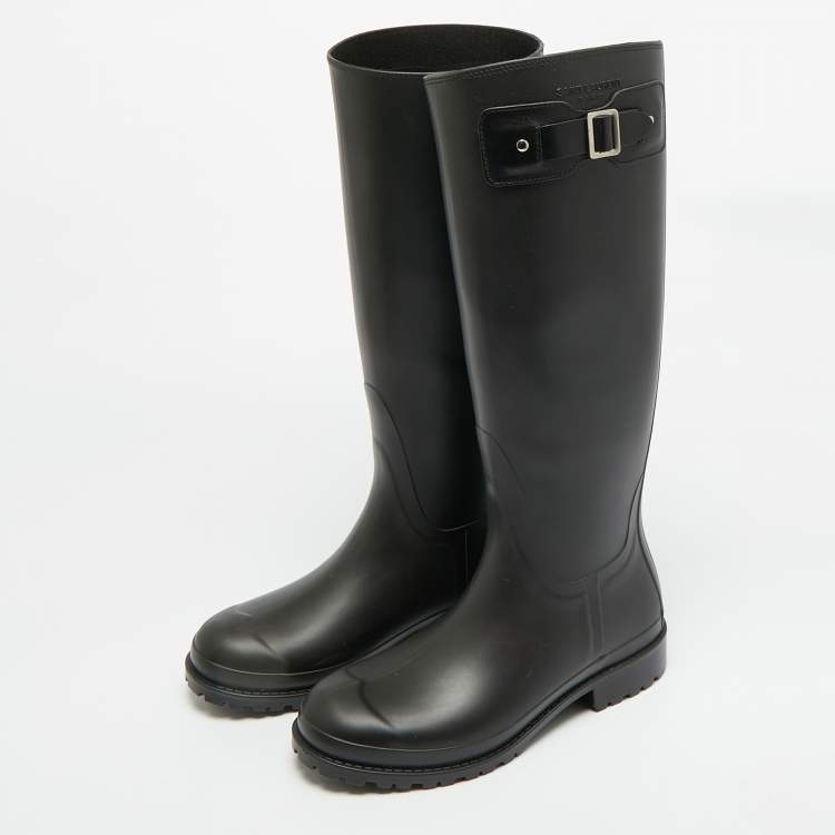 Pre Owned Saint Laurent Wellington Size 37 Black Rubber Rain Boots