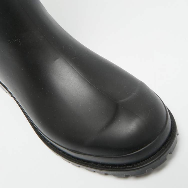 Pre Owned Saint Laurent Wellington Size 37 Black Rubber Rain Boots