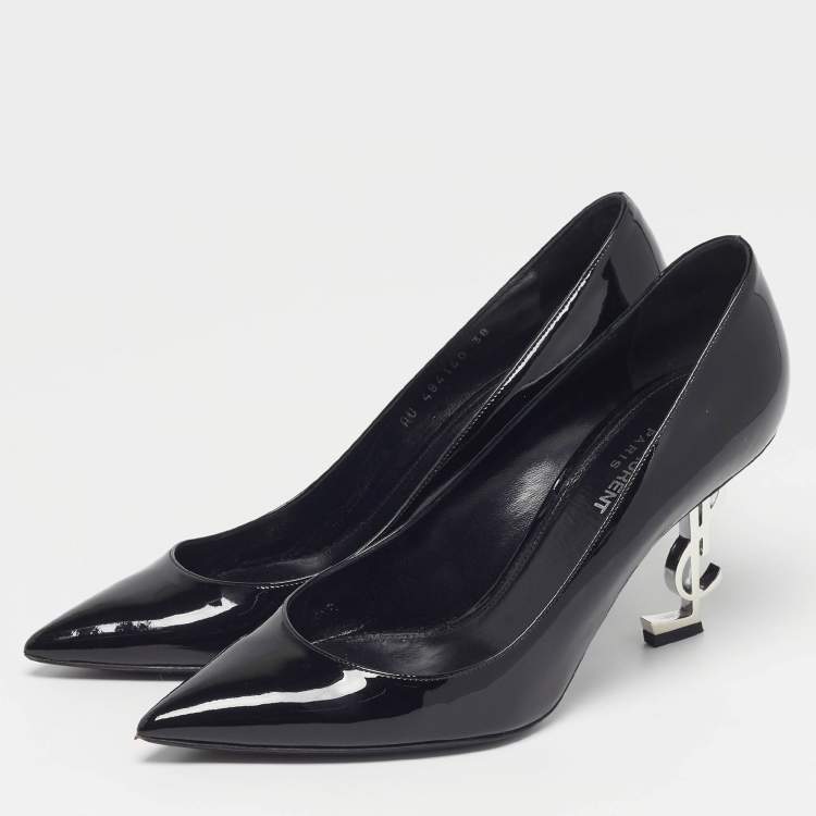 Pre Owned Saint Laurent Opyum Size 38 Black Patent Leather Pumps