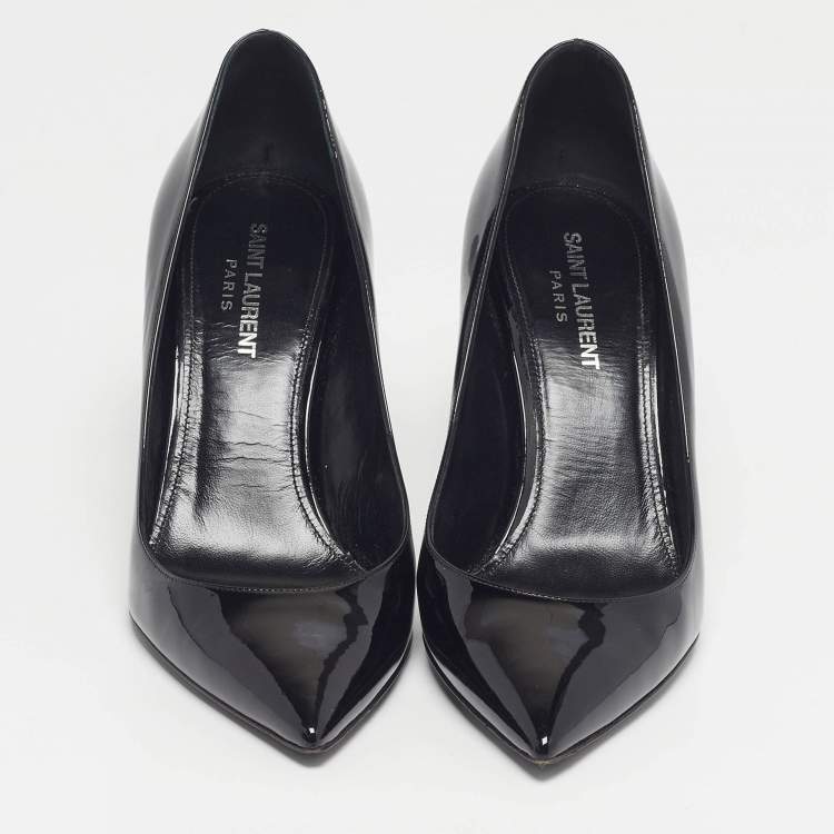 Pre Owned Saint Laurent Opyum Size 38 Black Patent Leather Pumps