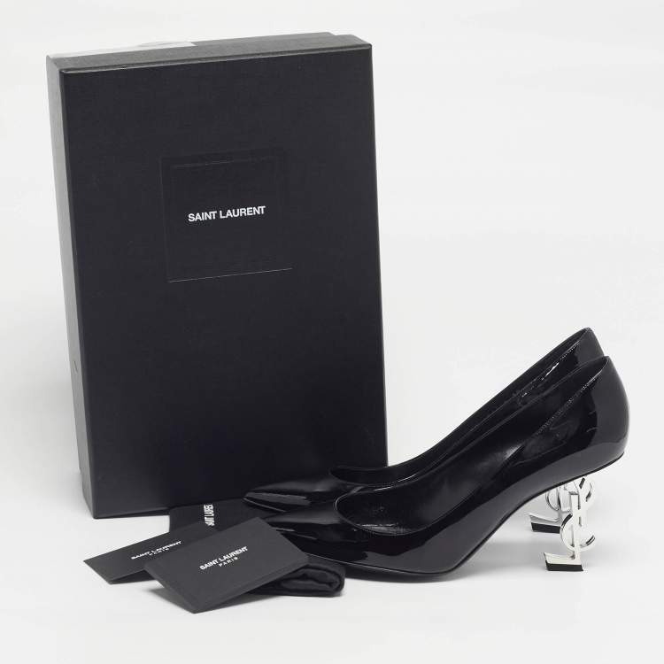 Pre Owned Saint Laurent Opyum Size 38 Black Patent Leather Pumps