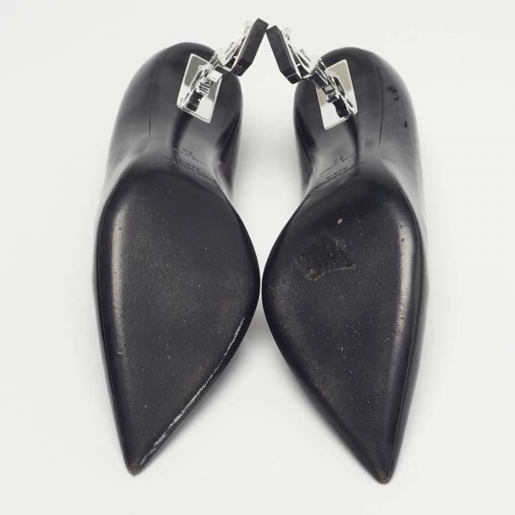 Pre Owned Saint Laurent Opyum Size 38 Black Patent Leather Pumps