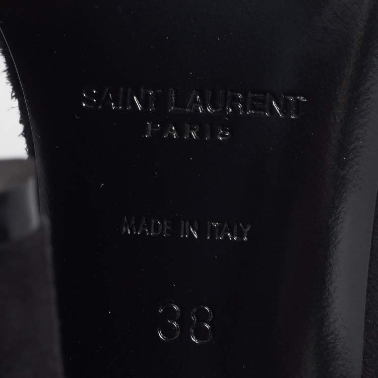 Pre Owned Saint Laurent Paris Size 38 Black Suede Pointed Toe D'orsay Pumps