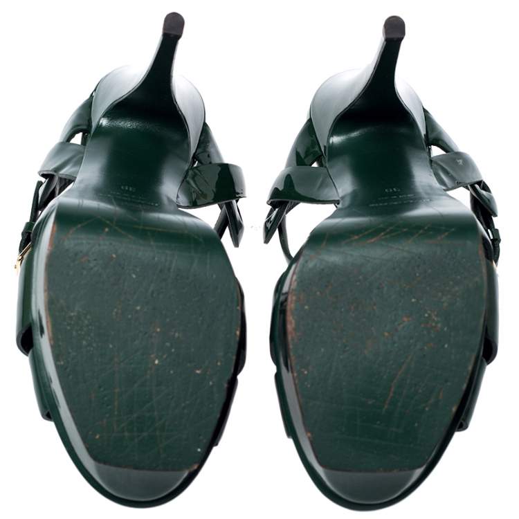saint laurent green heels