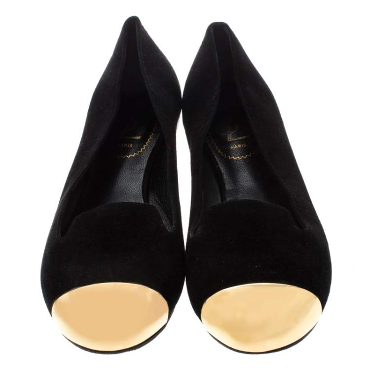 Pre Owned Saint Laurent Paris Black Suede Smoking Slippers Size 38