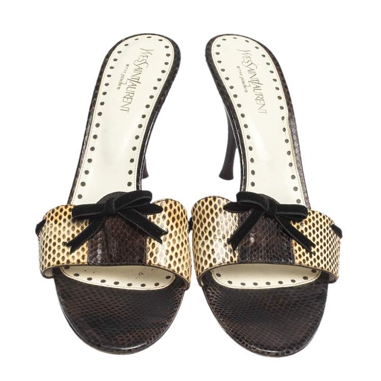 multicolor snakeskin slides