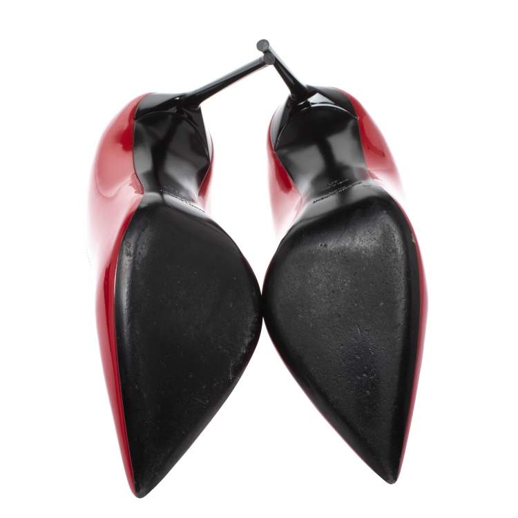 Pre Owned Saint Laurent Paris Red Patent Leather Pumps Size 40