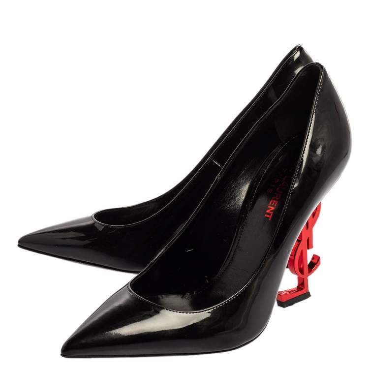 Pre Owned Saint Laurent Paris Black Patent Leather Opyum Pumps Size 37