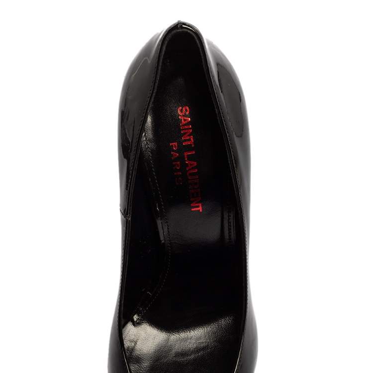 Pre Owned Saint Laurent Paris Black Patent Leather Opyum Pumps Size 37