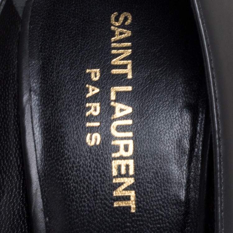Pre Owned Saint Laurent Paris Black Leather Anja Pointed Toe Pumps Size 39