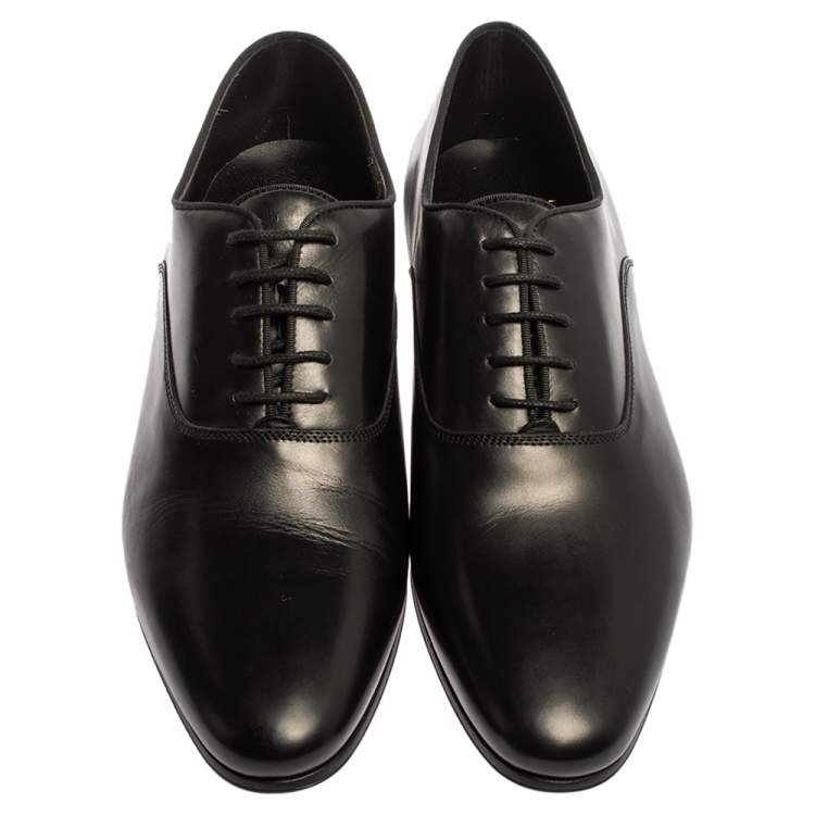 Pre Owned Saint Laurent Paris Black Leather Derby Size 37.5