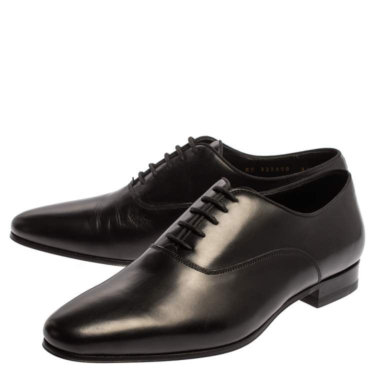 Pre Owned Saint Laurent Paris Black Leather Derby Size 37.5