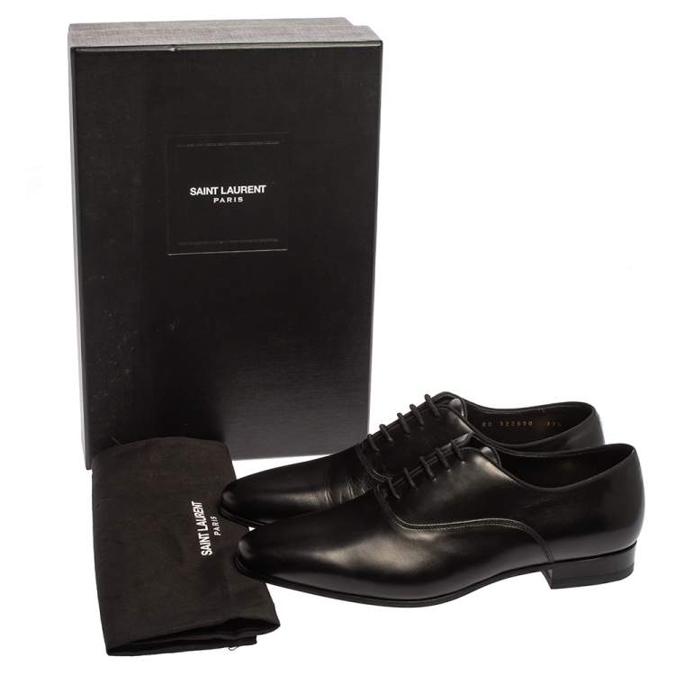 Pre Owned Saint Laurent Paris Black Leather Derby Size 37.5
