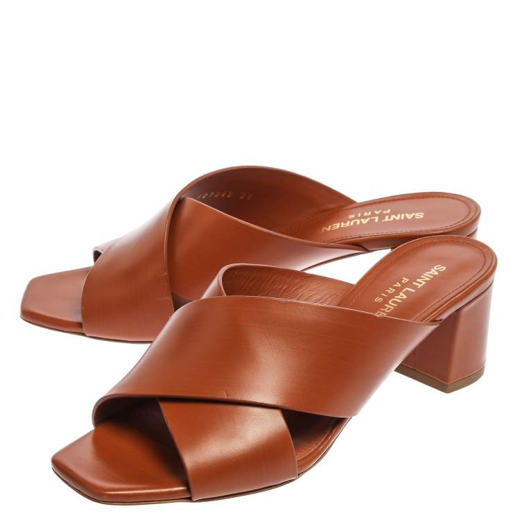 criss cross block heel sandals