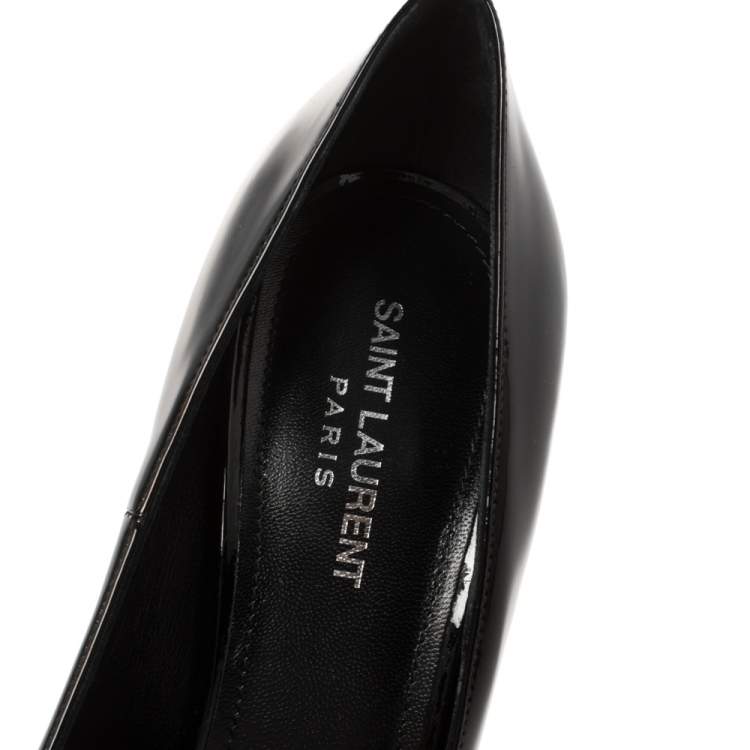 Pre Owned Saint Laurent Black Patent Leather Opyum Pointed Toe Pumps Size 41.5