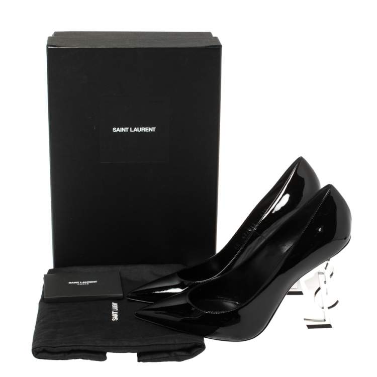 Pre Owned Saint Laurent Black Patent Leather Opyum Pointed Toe Pumps Size 41.5