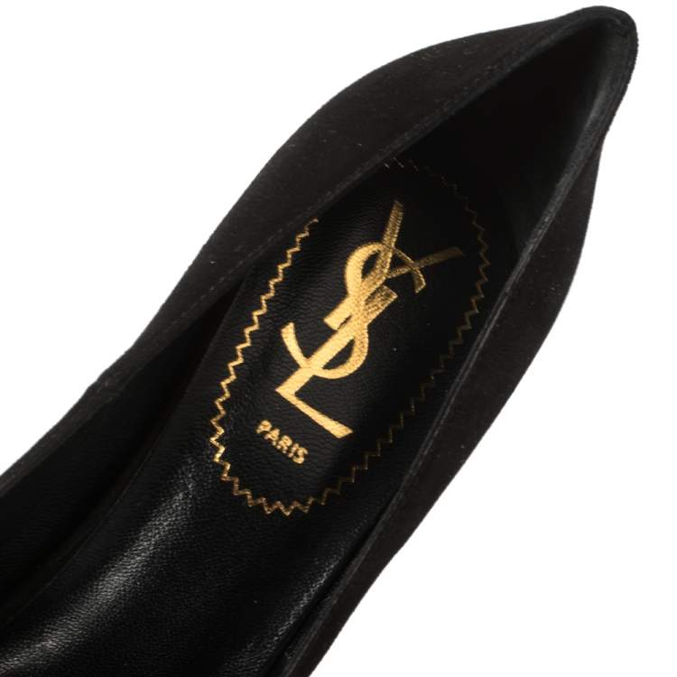 Pre Owned  Saint Laurent Paris Black Suede Arya Platform Pumps Size 36