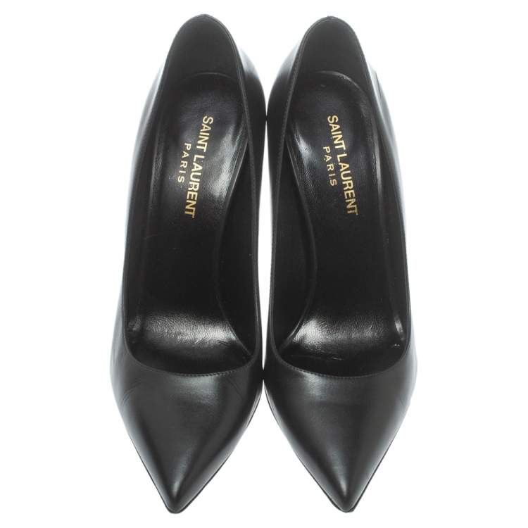 Pre Owned Saint Laurent Paris Black Leather Anja Pumps Size 37
