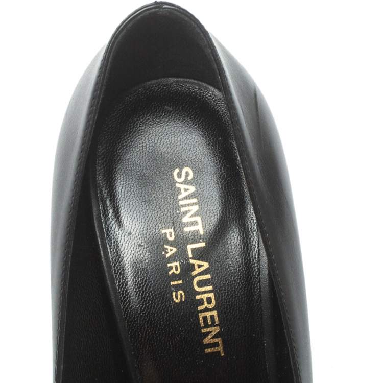 Pre Owned Saint Laurent Paris Black Leather Anja Pumps Size 37