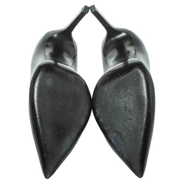 Pre Owned Saint Laurent Paris Black Leather Anja Pumps Size 37