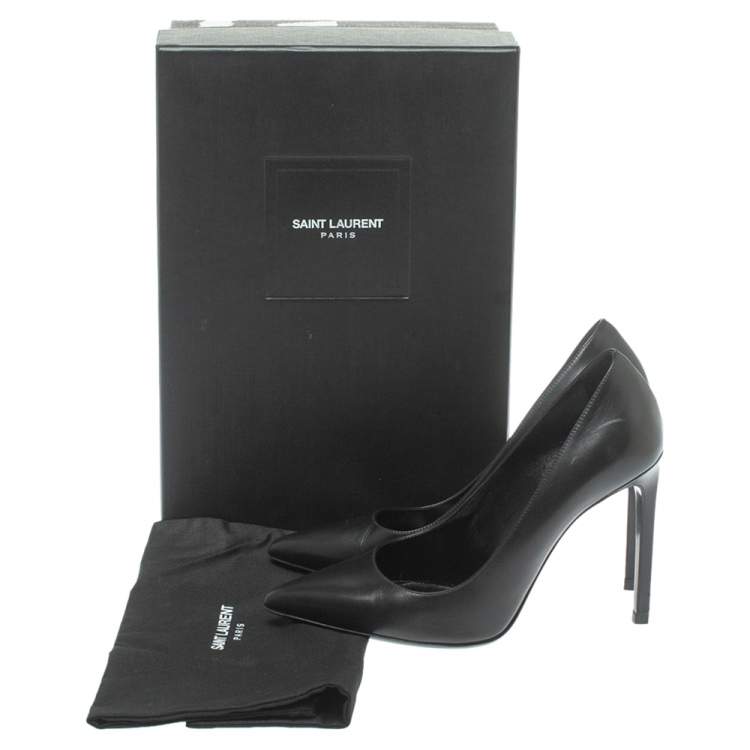 Pre Owned Saint Laurent Paris Black Leather Anja Pumps Size 37