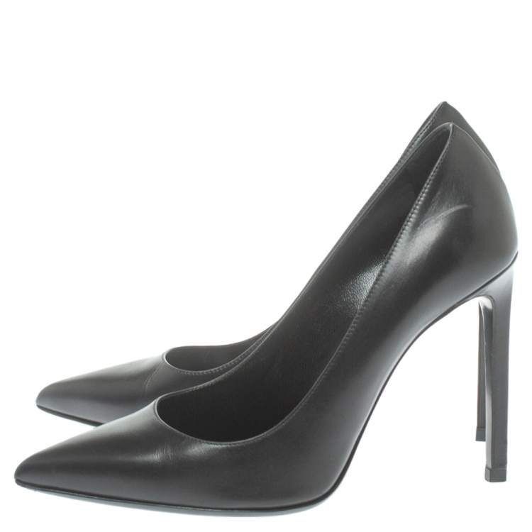 Pre Owned Saint Laurent Paris Black Leather Anja Pumps Size 37