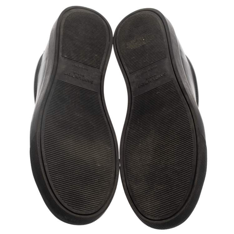 Pre Owned Saint Laurent Black Leather Andy Low Top Sneakers Size 41