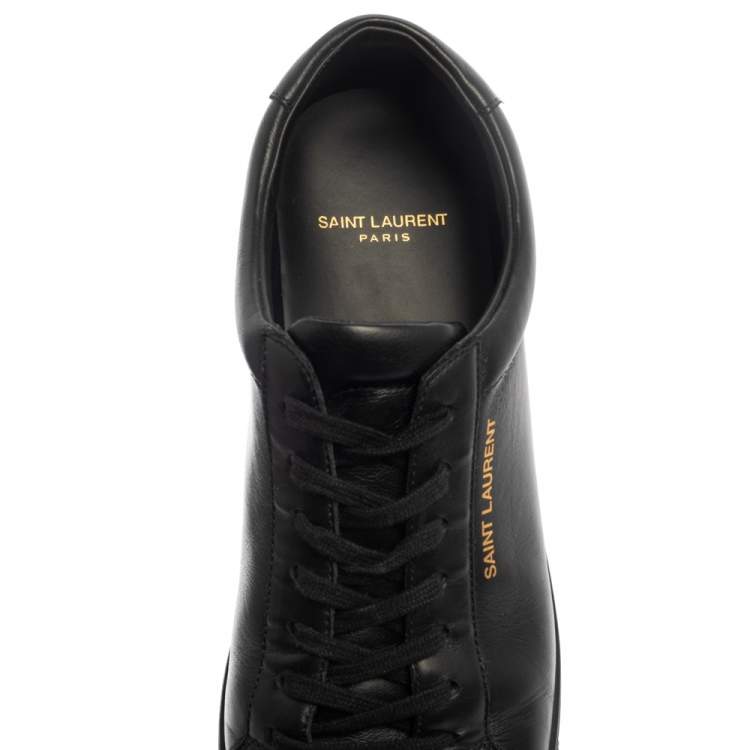 Pre Owned Saint Laurent Black Leather Andy Low Top Sneakers Size 41