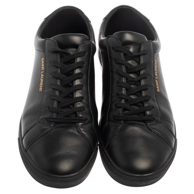 Pre Owned Saint Laurent Black Leather Andy Low Top Sneakers Size 41