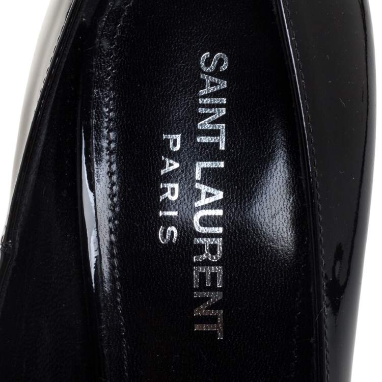 Pre Owned Saint Laurent Black Patent Leather Opyum Pumps Size 36.5