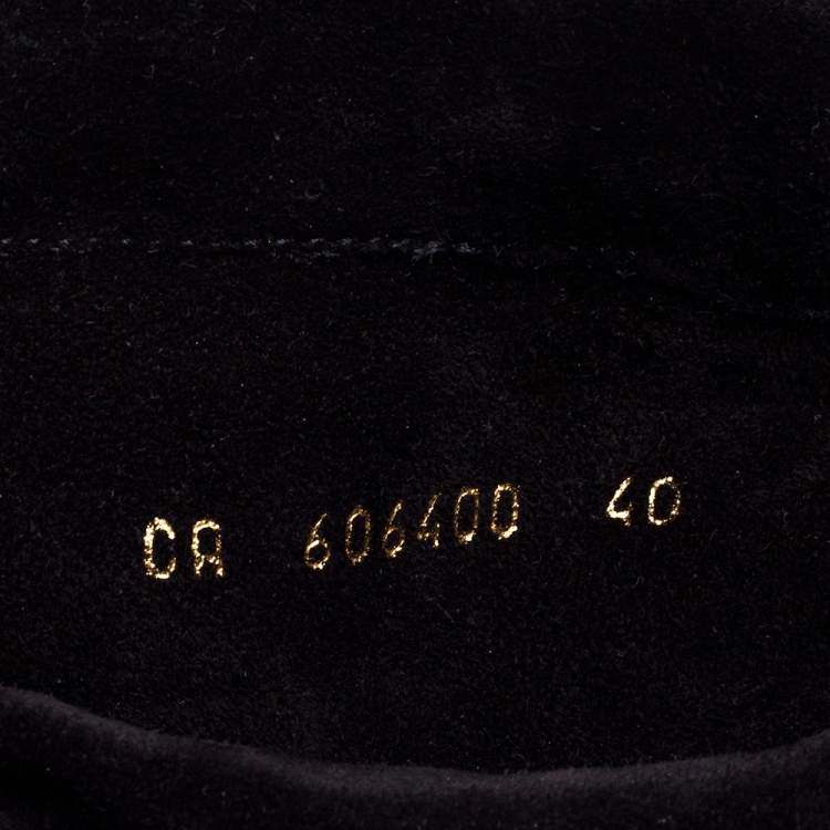 Pre Owned Saint Laurent Black Suede Knee High Boots Size 40
