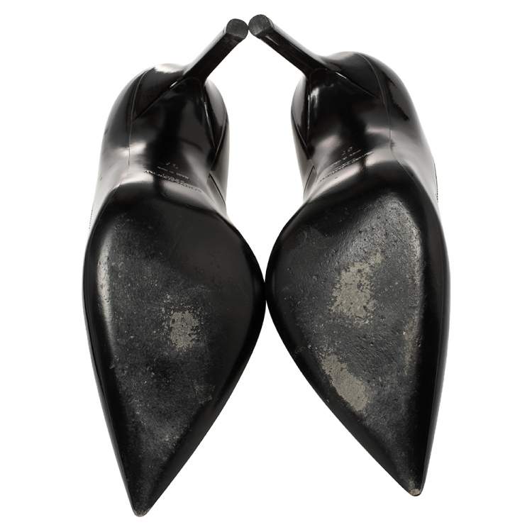 Pre Owned Saint Laurent  Black Patent Leather Anja Pumps Size 37