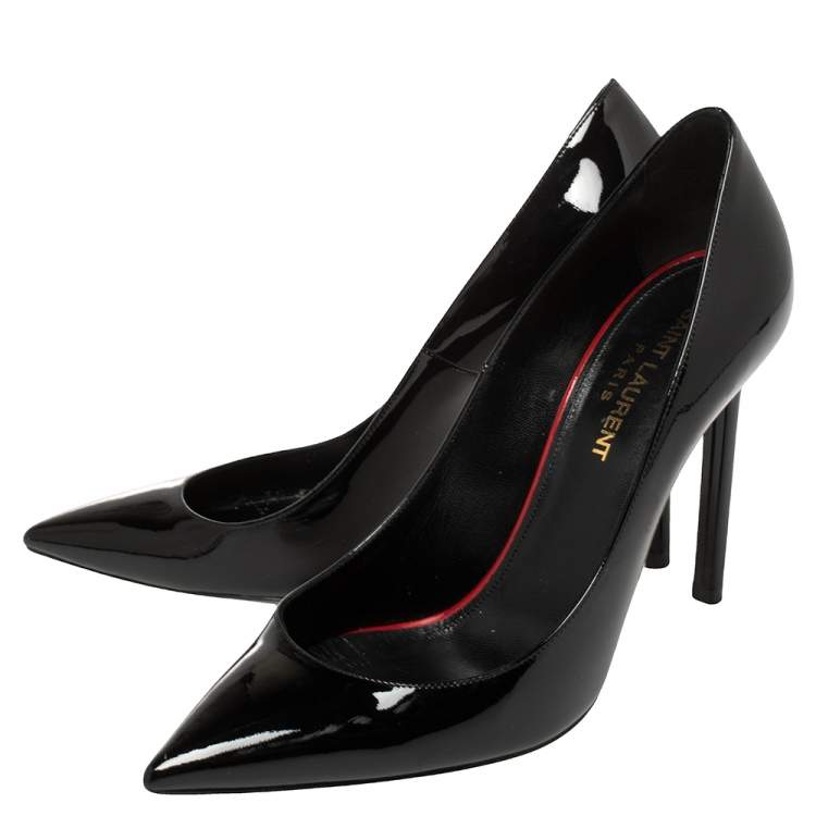 Pre Owned Saint Laurent  Black Patent Leather Anja Pumps Size 37