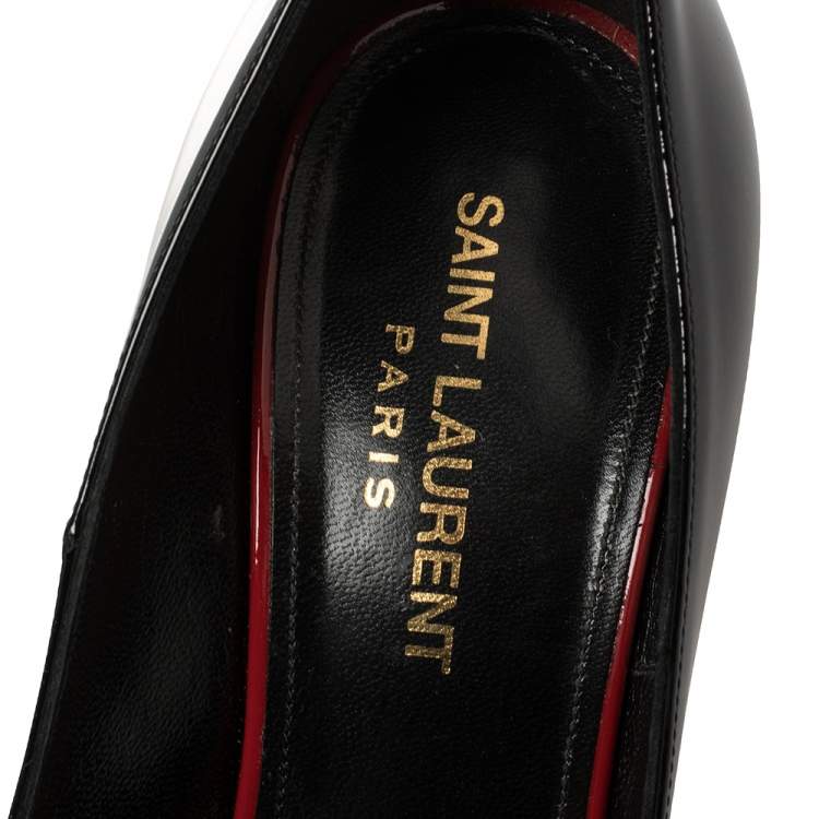 Pre Owned Saint Laurent  Black Patent Leather Anja Pumps Size 37