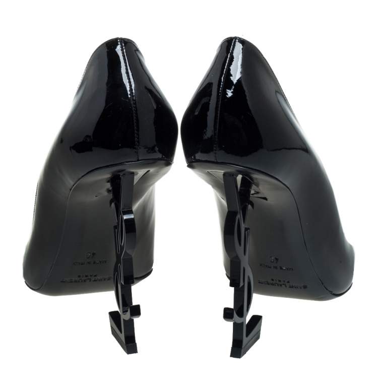 Pre Owned Saint Laurent Black Patent Leather Opyum Pumps Size 40