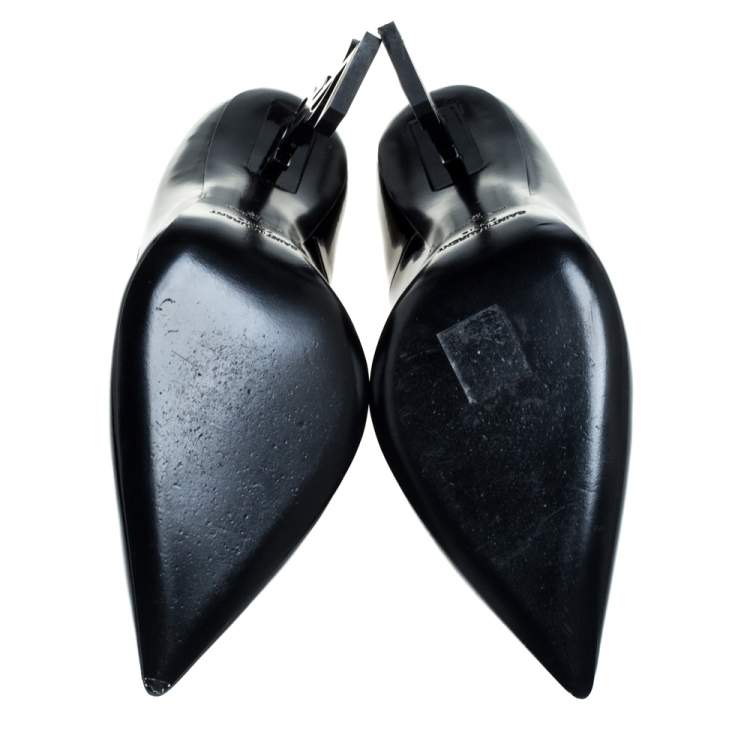 Pre Owned Saint Laurent Black Patent Leather Opyum Pumps Size 40